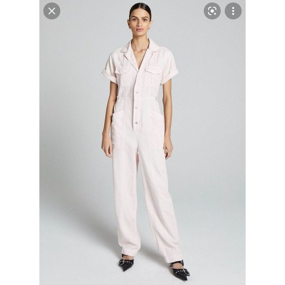 A.L.C. Petra Morganite Short Sleeve Jumpsuit Pink - Picture 3 of 13